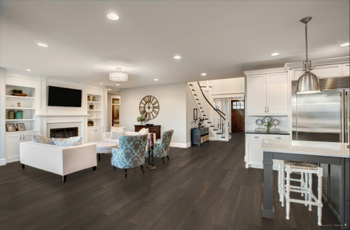 LM Flooring - Brookstone Gray Hickory - 5" Wide - 3/8" Thick - Engineered Hardwood K61KV8FP-T SQFT Price : 2.89 room
