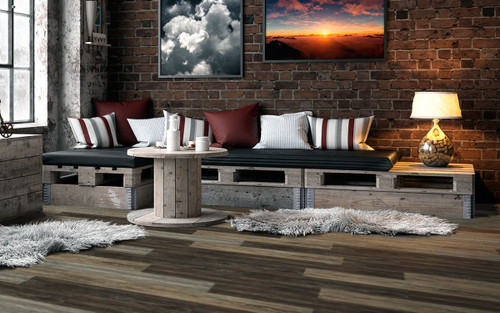 Congoleum Forum Trenton Summer Vista 7" x 48" Waterproof WPC Luxury Vinyl Rigid Plank Flooring with Attached Cork - DWN32 - Sample