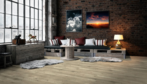 Free Underlayment - Mohawk Reclaimed Chic Grey Shadow 6.14" Wide Plank Water Resistant 12mm Laminate Flooring 33202-01 - Sample