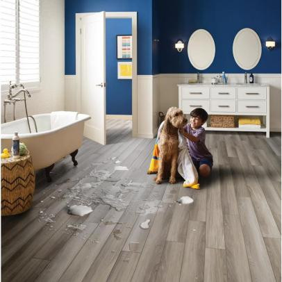 Lot Purchase - Mohawk Smart Select Glenmont Notre Dame Luxury Vinyl Plank 6" x 48" Waterproof Flooring with Attached Pad 01 - Sample