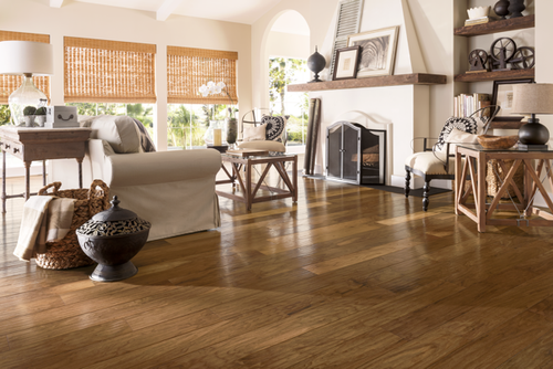 Hartco American Scrape Walnut Natural 5 - 3/4" Wide Handscraped Engineered Hardwood Flooring 02EE - Sample