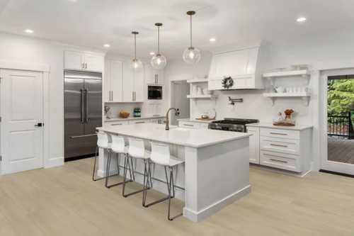 Spotlight Waterproof Laminate Flooring White - 12mm - 9" x 88" Click Together Laminate With Attached Pad DL0010 - Sample