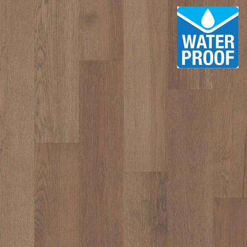 WATERPROOF HARDWOOD - Shaw Floorte Westminster Balanced Hickory 6.5" x Random Lengths Waterproof - Click Together - Engineered Hardwood Flooring with Attached Pad 07086 - Sample