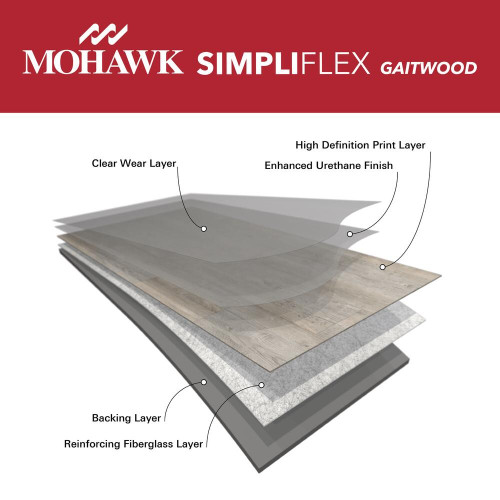 Mohawk Gaitwood Doe 6" x 36" Waterproof Ultimate Flex Luxury Vinyl Plank AP764 - Sample