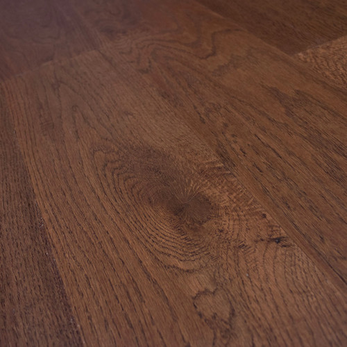 100% Waterproof Hardwood - Robbins HydroGuard Iconic Brown Wirebrushed Oak Click Together Engineered Hardwood - 6.5" Wide 1/2" Thick with Attached Pad - EKHG75L00H - Sample