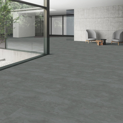 Loose Lay - Monochrome Series - Charcoal - 9" x 36" 5mm thick - Waterproof LVT -0590 - Sample