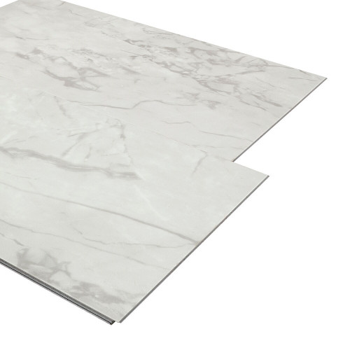 TRUCOR BY DIXIE HOME - CARRARA COTTON - Rigid Core 12" x 24" Waterproof Vinyl Plank with Attached Pad CARRARA