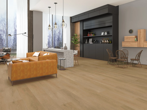 SUPER PREMIUM PRODUCT - Saratoga Springs Collection - Congress Park - Rigid Core - Waterproof Flooring with Attached Cork - 9" x 72" Waterproof Luxury Vinyl Plank Flooring DE0434 - Sample