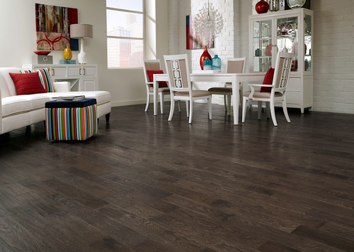 THE BIG DEAL - Mullican Hickory Granite 5-3/8" Wide Click Together Hand Sculpted Engineered Hardwood Flooring 22379 - Sample