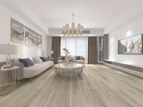 EASY LOOSE LAY -PREMIUM PRODUCT -Novalis - AVA 2DSGN™ Alpine Oak - Fog - 9" x 48" Loose Lay Waterproof Flooring A0002L - Sample