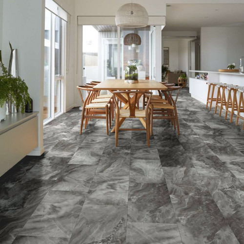 Shaw Paragon Tile Plus - Obsidian - 12" x 24" Waterproof Luxury Vinyl with Attached Pad SHV345805134