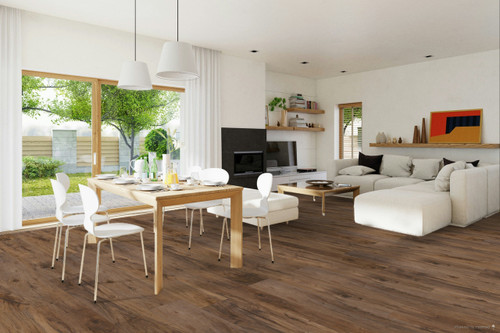 Highland Collection -Lochwood - 5mm Thick - 12 mil Wear Layer - Rigid Core - Waterproof Flooring with Attached Pad 7" x 48" LOCH - Sample