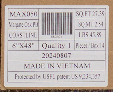 MOVING SALE - Mannington Adura Max Plank - Margate Oak Coastline - 6" x 48" with Attached Pad MAX050 SQFT Price : 3.39