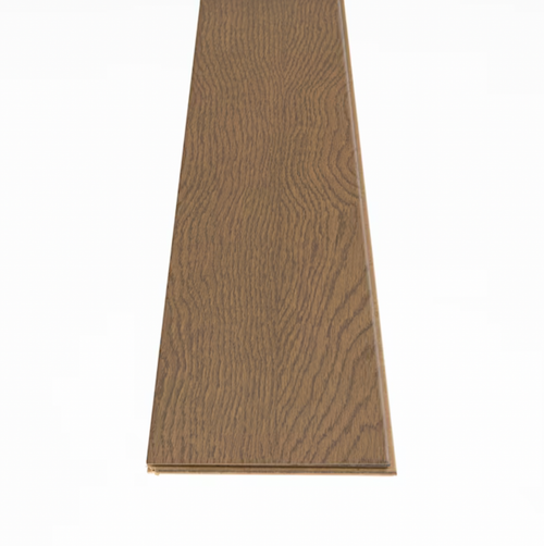 EASY CLICK TOGETHER - Shaw Statesman Hardwood Umber Oak 5-in W x 3/8-in x Varying Length Wirebrushed Water Resistant - Click Together - Engineered Hardwood Flooring 07137 - Sample