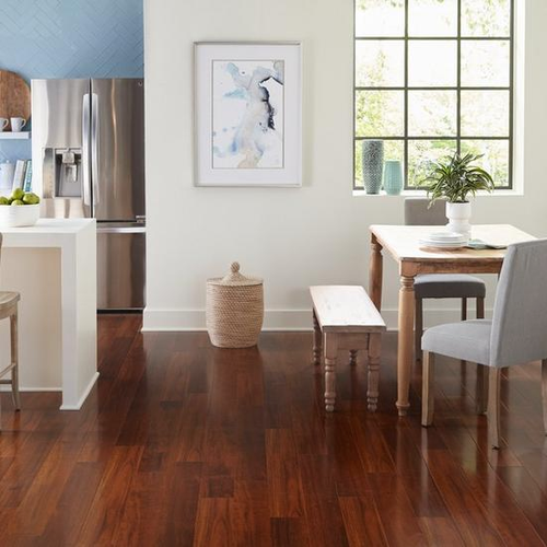 Saratoga Springs Collection - Rainforest Cherry - Rigid Core - Waterproof Flooring with Attached Cork - 7.01" x 72.52" - Waterproof Luxury Vinyl Plank Flooring DE0710 - Sample