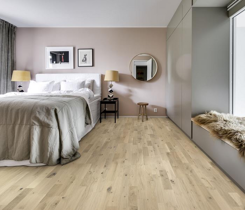 Kahrs Hardwood Beyond Retro Collection - Frosted Oat Strip - 7-7/8" x 95-3/8" x 5/8" - Engineered Click Together Hardwood FROSTED