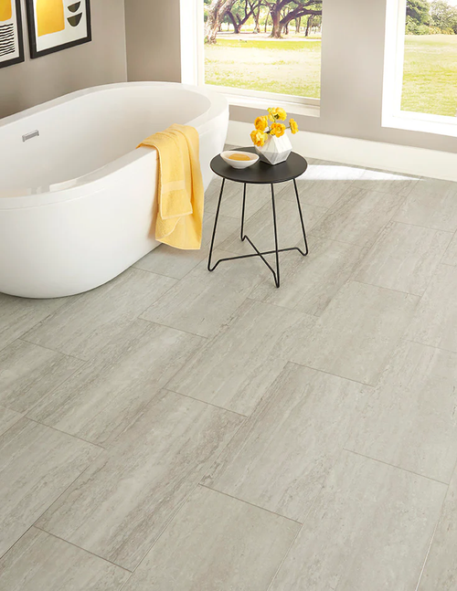 Wellmade - Romano Travertine - 12" x 24" Waterproof - Click Together - Luxury Vinyl Tile with Attached Pad Backing 811075 - Sample