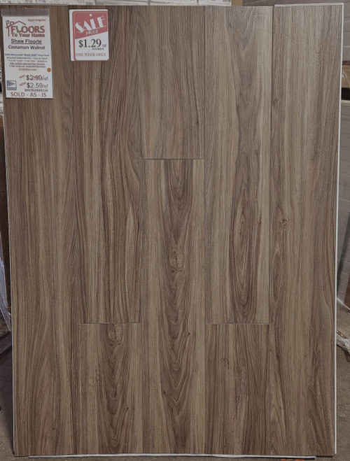 MOVING SALE - Shaw Floorte Pro Series Polaris Plus - Cinnamon Walnut - Waterproof Luxury Vinyl Plank 7" x 48" 00150 SQFT Price : 1.69   display