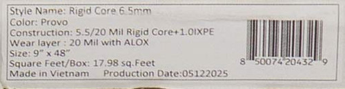 Premium Quality Provo Maple - Rigid Core - 9"x48" Waterproof Luxury Vinyl Plank Flooring with Attached Pad PROVO SQFT Price : 3.39