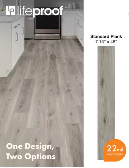 LIFEPROOF - Banff Gray Hickory - 7.13"x48.03" Click Lock Waterproof Vinyl Plank Flooring BANFF SQFT Price : 3.19
