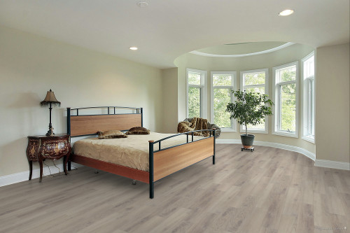 Legante Flooring - Chambery Collection - Almond Oak - 7" x 48" Rigid Core Waterproof Luxury Vinyl Flooring with Attached Pad ALMOND SQFT Price : 2.39 room