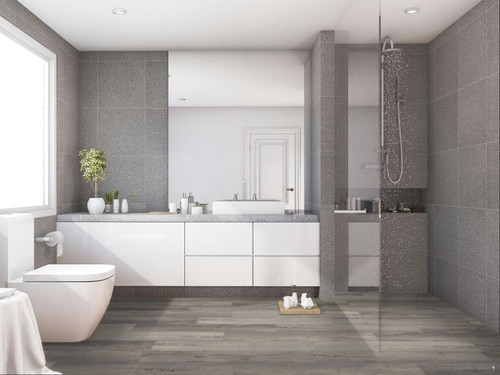 Legante Flooring - Chambery Collection - Silver Oak - 7" x 48" Rigid Core Waterproof Luxury Vinyl Flooring with Attached Pad SILVER SQFT Price : 2.39 room