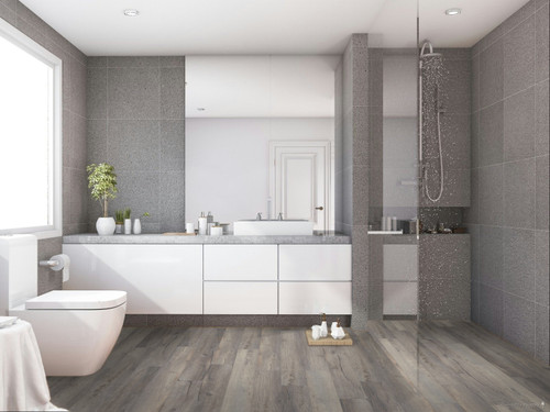 Legante Flooring - Chambery Collection - Silver Oak - 7" x 48" Rigid Core Waterproof Luxury Vinyl Flooring with Attached Pad SILVER SQFT Price : 2.39 room