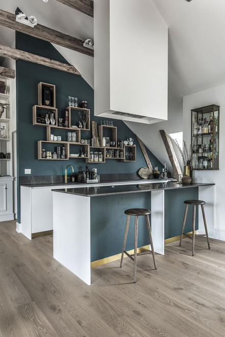 SUPER PREMIUM QUALITY - Kahrs Hardwood Classic Nouveau Collection - Nouveau Gray - 7-3/8" Wide - 5/8" Thick - 95-1/4" Length - Click Together Engineered Hardwood GRAY  SQFT Price : 3.89 room