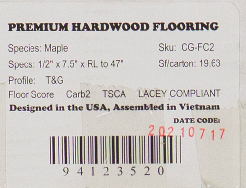 Baroque Flooring - New Cascade - Fraser Canyon Maple 7.5" x Random Lengths Engineered Hardwood Flooring CG-FC2 - Sample