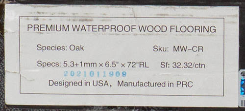 WATERPROOF HARDWOOD - Baroque Flooring Marine Walk Carrington Oak 6.5" x Random Lengths Waterproof Engineered Hardwood Flooring with Attached Pad MW-CR SQFT Price : 3.39