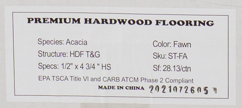 Baroque Flooring - Studio Plank - Fawn Acacia 4.75" x 1/2" Thick x Random Lengths Engineered Hardwood Flooring ST-FA