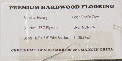 Baroque Flooring - Monterey Series - Pacific Grove - 7-1/2" Wide - Engineered Hickory Hardwood Flooring MON-PA SQFT Price : 3.69