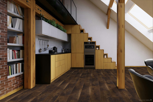 Major Brand Premium Quality Muscotah Oak - Rigid Core - 6"x48" Waterproof Luxury Vinyl Plank Flooring with Attached Pad BR90058-1 room