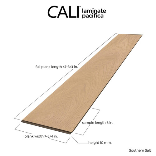 Cali Floors Pacifica Collection - Southern Salt - 10mm - 7.69" x 47.81" Waterproof Laminate With Attached Pad 0300 SQFT Price : 2.09