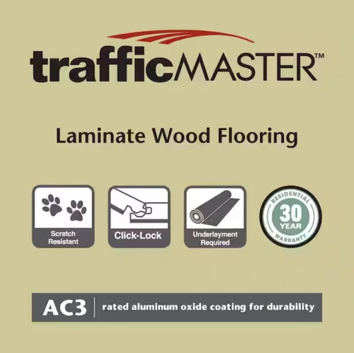 Traffic Master - Rockwood Oak - 7 mm - 7.64" x 50.63" Click Together Laminate ROCK