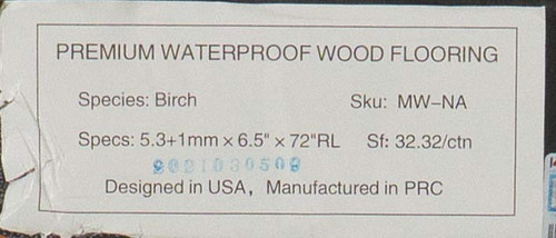 WATERPROOF HARDWOOD - Baroque Flooring Marine Walk - Nautical - 6.5" x Random Lengths Waterproof Engineered Hardwood Flooring with Attached Pad MW-NA