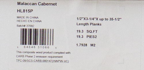 Home Legend - Natural Cherry - 5.75" Wide Exotic Engineered Hardwood Flooring label
