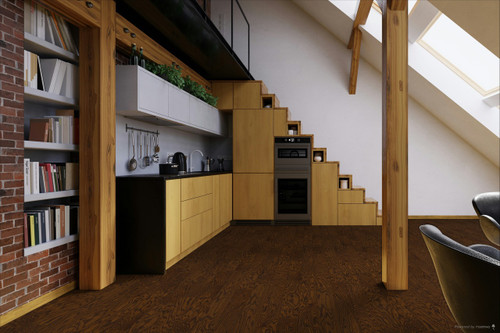 Lot Purchase - Hartco Prime Harvest Oak Cocoa Bean - 1/2" Thick 5" Wide Engineered Hardwood Flooring room