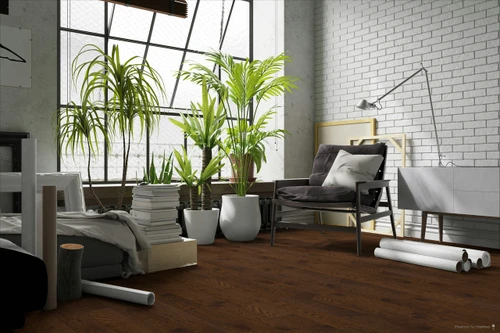 Mullican Value Grade Collection - Oak Dark Chocolate 5" Wide 1/2" Engineered Hardwood Flooring room