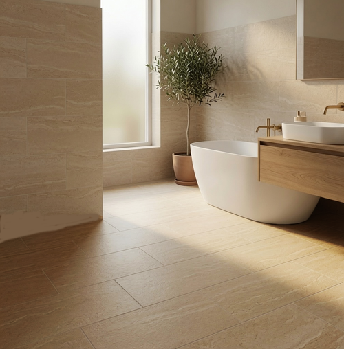 Shaw Patcraft Earthen Collection - Umber - Waterproof Vinyl Luxury Tile Flooring room