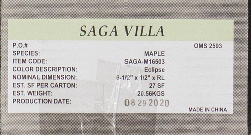 Johnson Hardwood - Saga Village Collection Eclipse - 6.5" Wide 1/2" Thick - Maple Engineered Hardwood