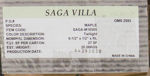 Johnson Hardwood - Saga Village Collection Twilight - 6.5" Wide 1/2" Thick - Maple Engineered Hardwood