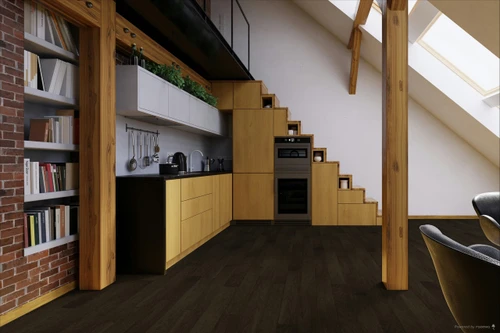 Hartco Prime Harvest Hickory Blackened Brown - 1/2" Thick 5" Wide Engineered Hardwood Flooring