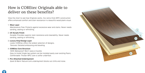COREtec Originals Premium Collection - Blended Caraway - 7.5 mm Thick 7" x 48" Waterproof Luxury Vinyl Plank