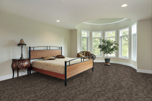 Shaw Rooted 18"x36" Brown Carpet Tile room