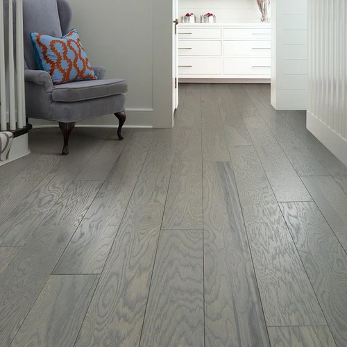 Shaw Repel White Oak Hardwood Pebble 6.38" Wide 3/8" Thick Engineered Wirebrushed Hickory Hardwood