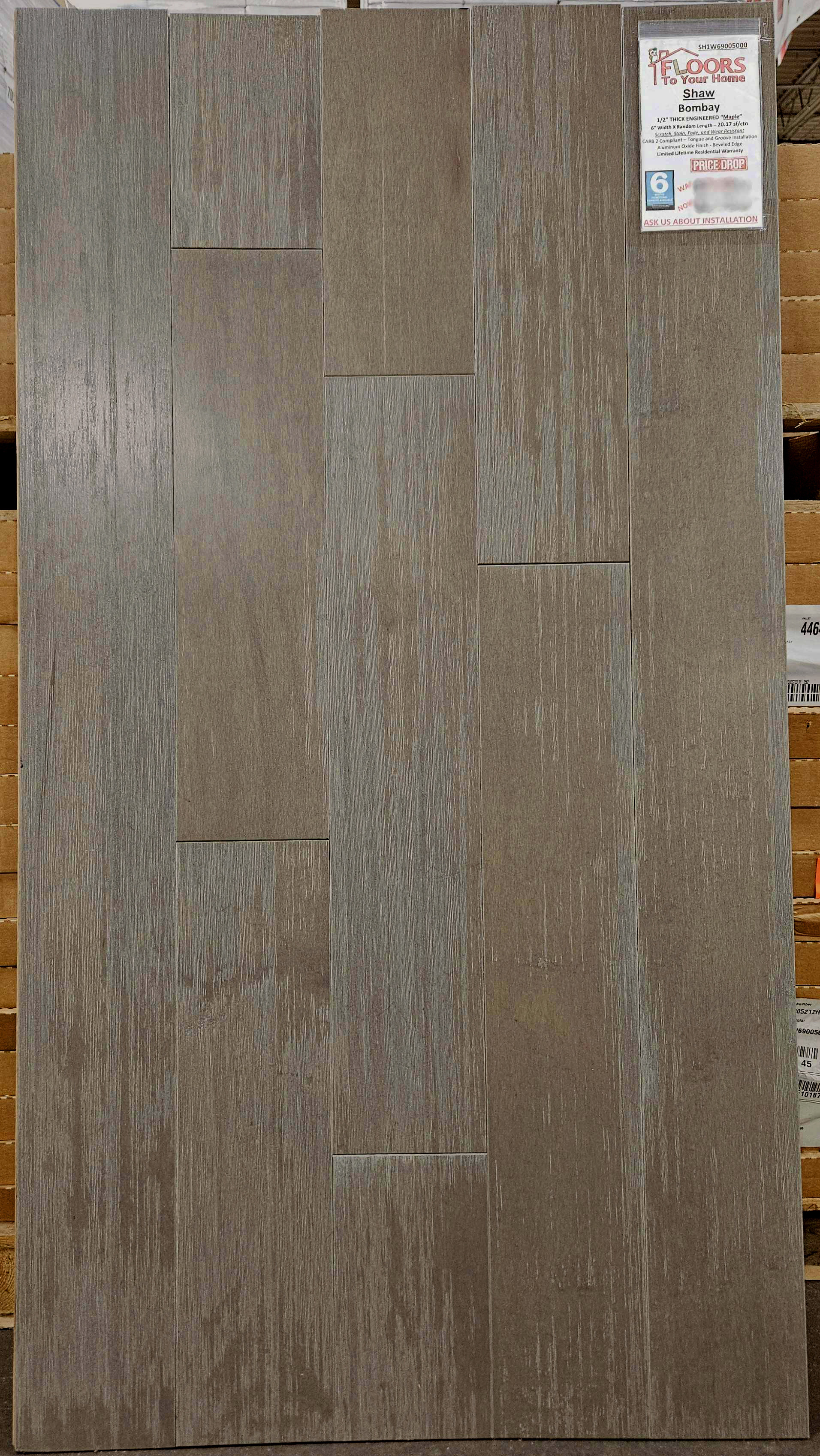 Shaw Anderson Tuftex - Churchill Maple Bombay - 6.25" Wide 1/2" Thick - Maple Engineered Hardwood 1W69005000 SQFT Price : 3.39   display
