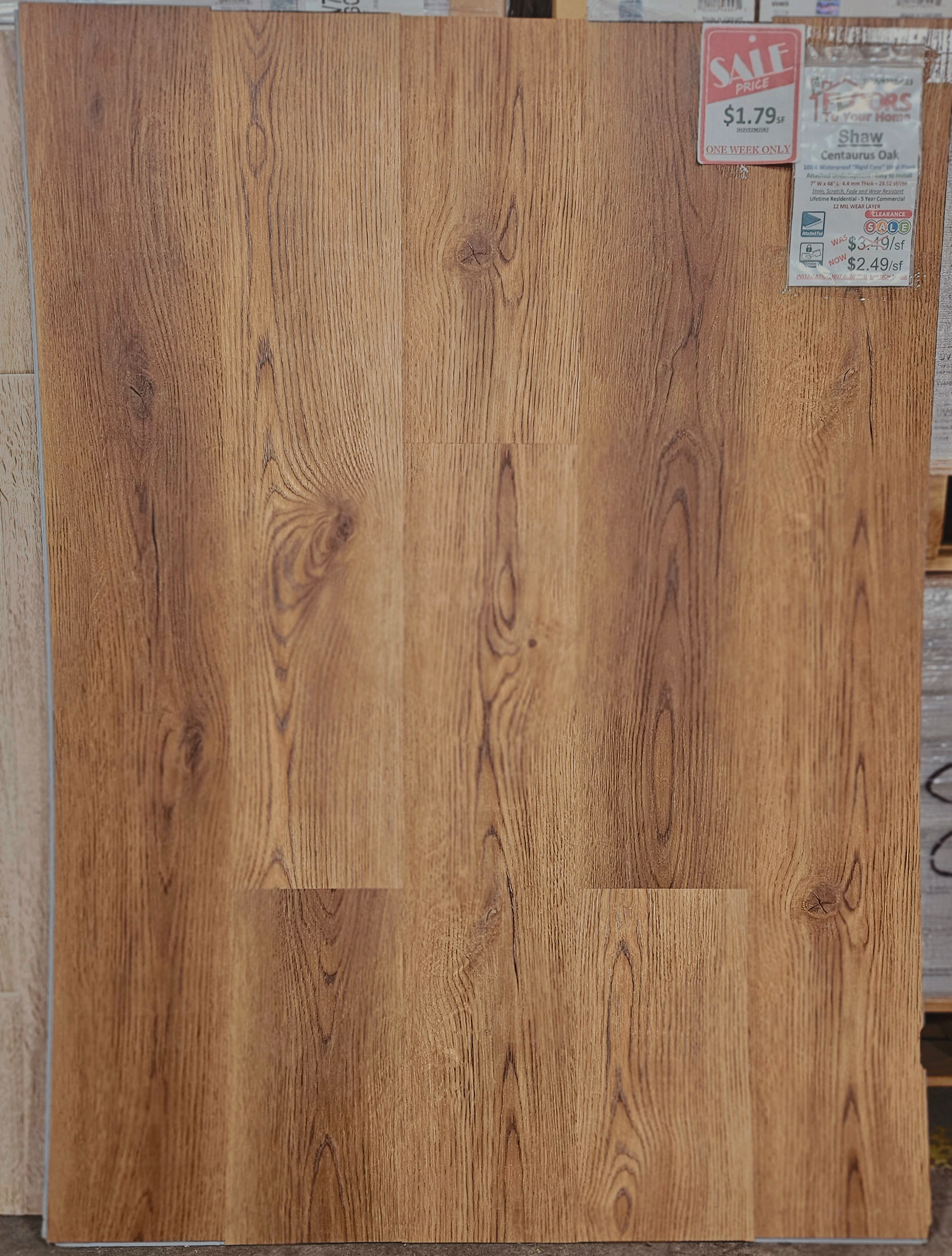 MOVING SALE - Shaw US Floors Coretec - Pro Galaxy - Centaurus Oak - SPC Click Together - Waterproof Vinyl Luxury Plank Flooring 7" x 48" UV92902083 SQFT Price : 2.19
