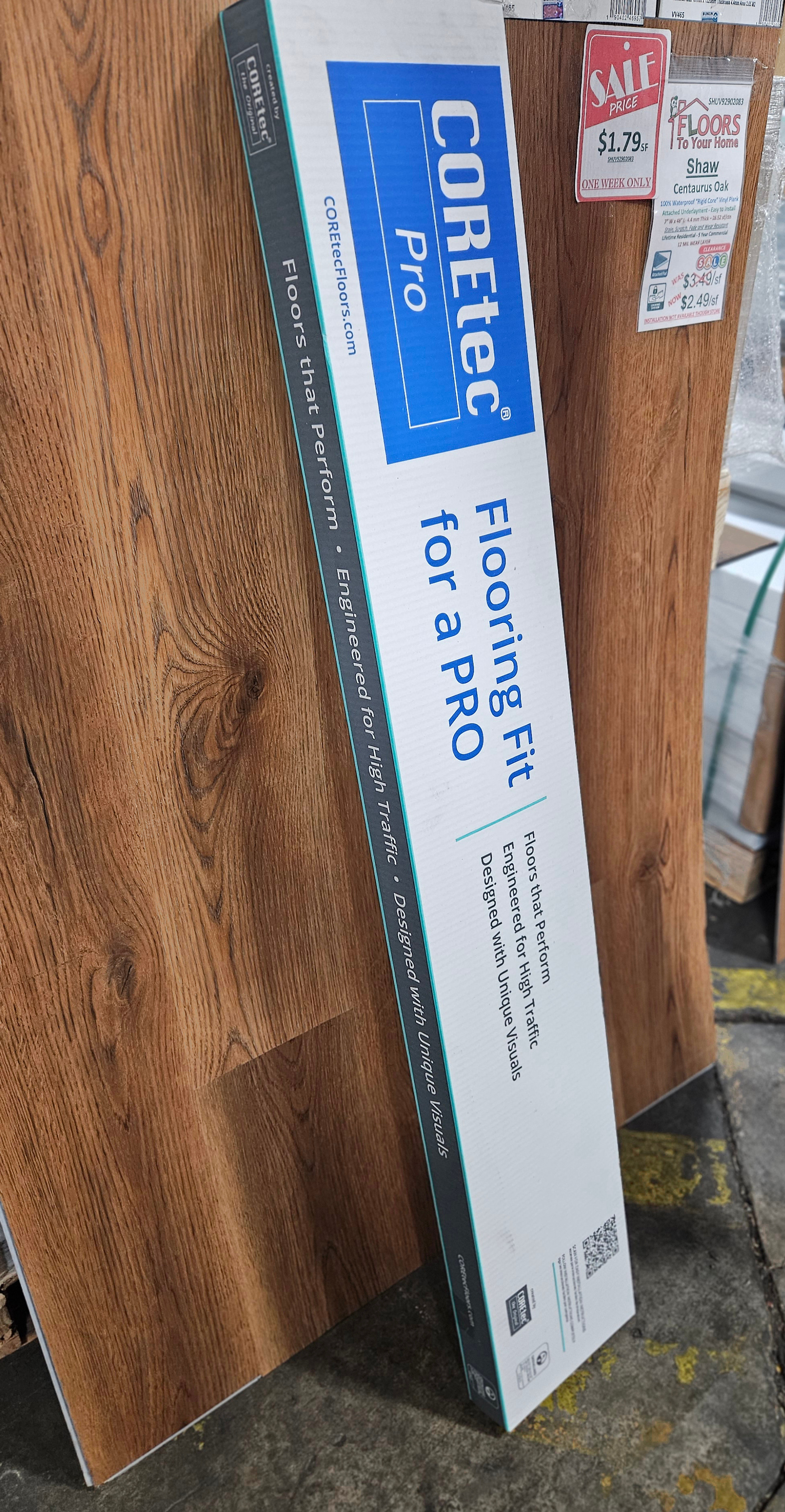 MOVING SALE - Shaw US Floors Coretec - Pro Galaxy - Centaurus Oak - SPC Click Together - Waterproof Vinyl Luxury Plank Flooring 7" x 48" UV92902083 SQFT Price : 2.19