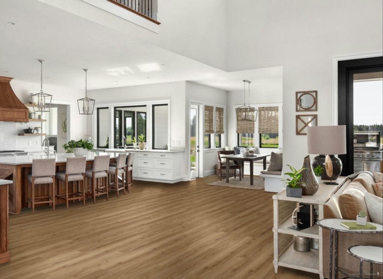PREMIUM QUALITY - Forest Floor Collection - Natural Hickory - Rigid Core Waterproof Flooring - 7" x 48"- Luxury Vinyl Plank Flooring 8028P SQFT Price : 3.19 room